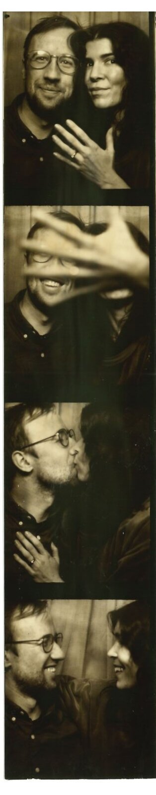 Photobooth strip of Alexa and Harrison from the night they got engaged